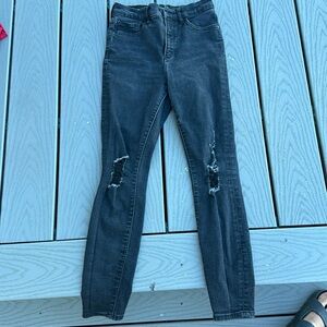 Express black distressed jeans size 2R